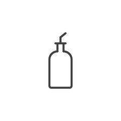 Olive oil bottle outline icon. linear style sign for mobile concept and web design. Dispenser bottle simple line vector icon. Symbol, logo illustration. Pixel perfect vector graphics