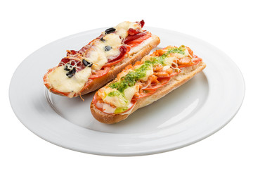 Hot sandwich on a white background