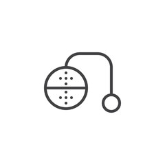 Tea infuser outline icon. linear style sign for mobile concept and web design. tea strainer simple line vector icon. Symbol, logo illustration. Pixel perfect vector graphics