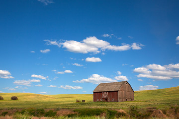 Fototapeta na wymiar old barn and blue sky