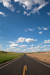 road and blue sky