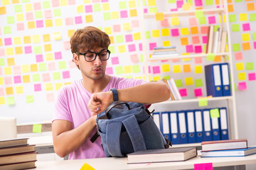 Student preparing for exams with many conflicting priorities 