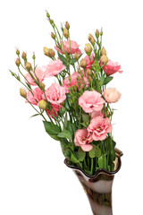 Beautiful bouquet of pink flowers in vase