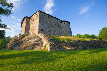 At the foot of the Raseborg castle  on a sunny July day. Finland