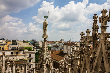 Fototapeta na wymiar Milan, Italy. Cathedral church architecture.