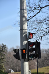 traffic light on sky background