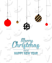 Merry Christmas and Happy New Year. Illustration designs of greeting card