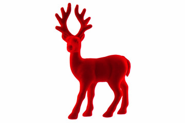 Red deer Christmas ornament isolated on white