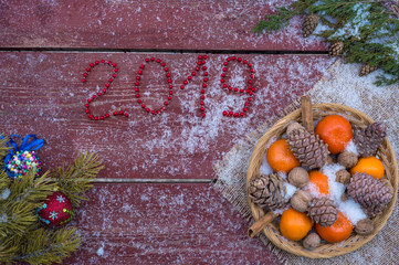 New Year's winter background.