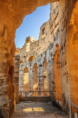 Ruins of the largest coliseum in North Africa. El Jem,Tunisia, UNESCO