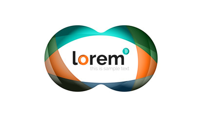 Abstract geometric design logo made of flowing elements