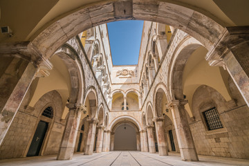 Arched inner courtyard in Sponza Palace