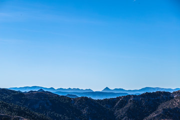 Beautiful blue sky and mountains in Sierra Nevada, Spain
