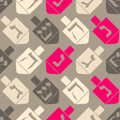 Seamless pattern with Dreidel Kabbalah symbol  for your design