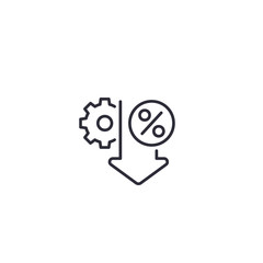 Fototapeta premium percent down icon in line style