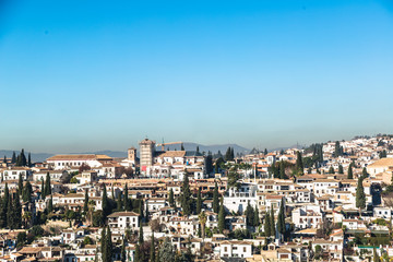 Fototapeta na wymiar View of part of historical city of Granada, Spain region