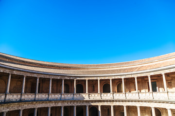 Arena In palace of Carlos 5 in Alhambra complex in Granada , Spain