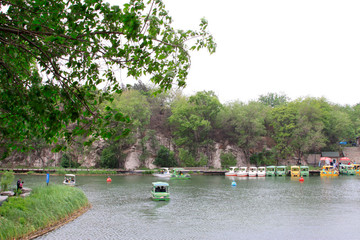 Cruise ships in phoenix mountain park, tangshan city, hebei province, China.