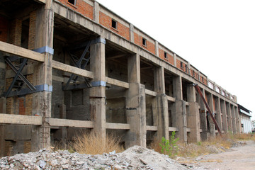 Fototapeta na wymiar concrete pouring abandoned building