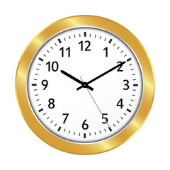 Golden Clock Icon with Classical 10 Past 10 Adjustment