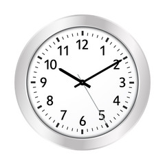 Silver Clock Icon with Classical 10 Past 10 Adjustment