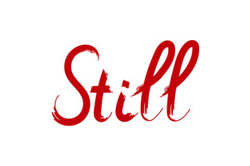 Still calligraphy red on white background 