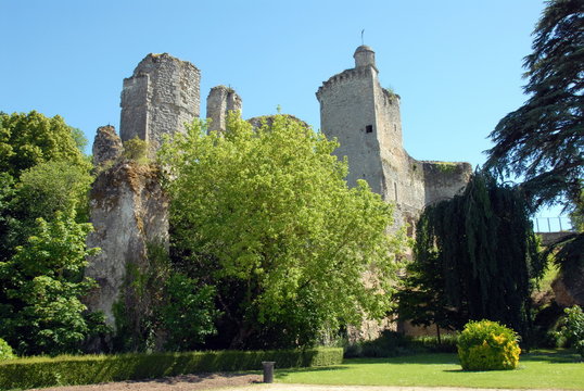 Vestiges de l'enceinte médiévale du château, Ville de Vendôme, département du Loir-et-Cher, France	