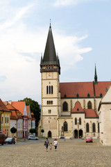 Fototapeta na wymiar Bardejov, Slovakia. 2018/8/9. The Basilica of St Giles (Aegidius, Gilles) in Bardejov.