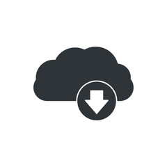 Cloud download vector icon