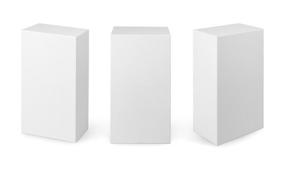 White box set isolated on white with clipping path