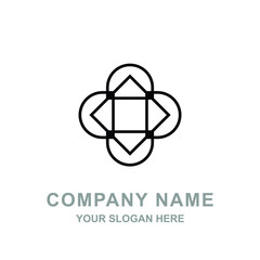 Flower Ornament Geometric  Logo Vector Illustration 