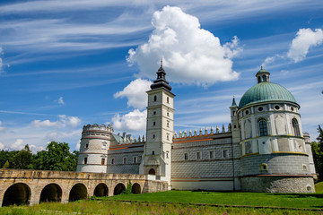 Fototapeta na wymiar Renaissance castle in Krasiczyn. Podkarpackie voivodeship, Poland. 29-07-2016