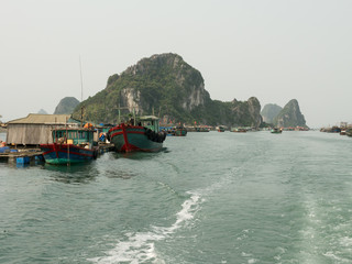 Boats on Bai Tu Long Bay