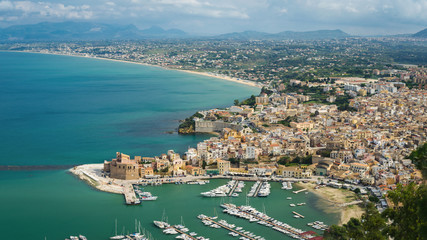 Panoramic view on Castellamare del Golfo, Province of Trapani