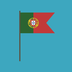 Portugal flag icon in flat design