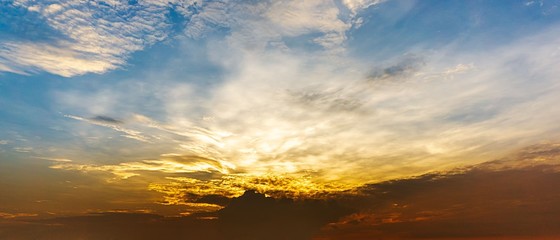 Panorama morning sky and cloud background