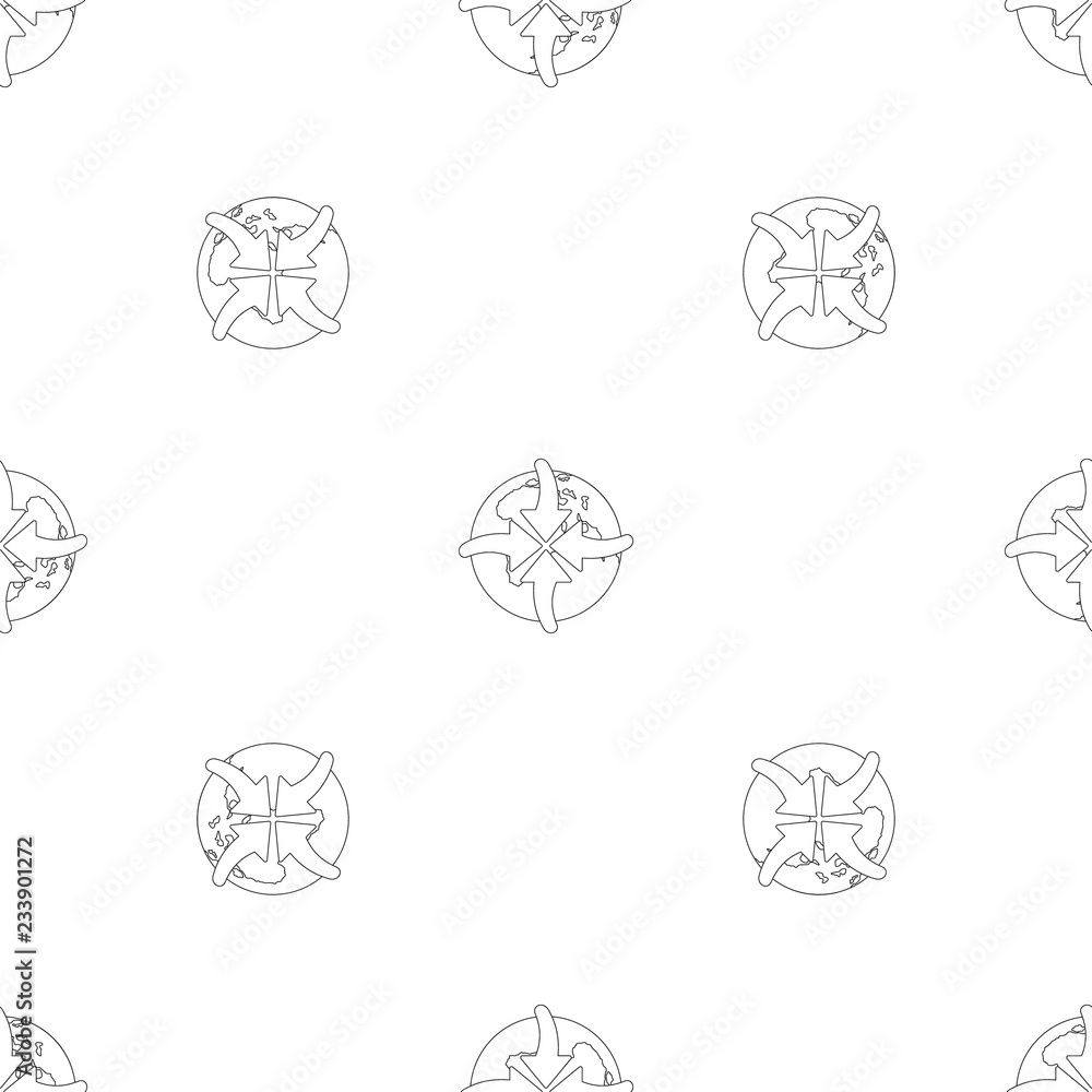 Poster arrow on world pattern seamless vector repeat geometric for any web design