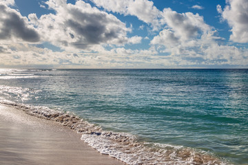 An idyllic empty beach on the island of Barbados