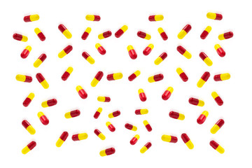 Pills and tablets falling drug