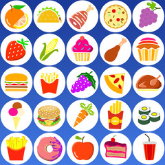 set of food icons
