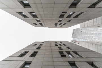 Skyscrapers from a low angle view of unrecognized modern buildings