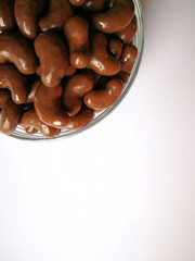 Collection set of Chocolate candy in bean shape.