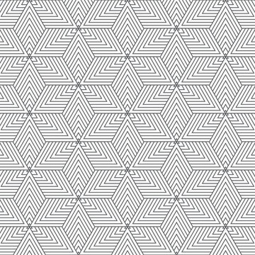 Vector linear pattern. Modern stylish texture. Repeating geometric tiles from thin line elements on linear triangle or abstract star overlap each. pattern is on swatches panel.