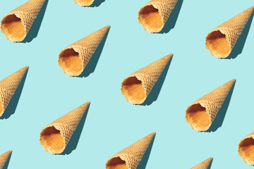 Ice cream cones in food pattern