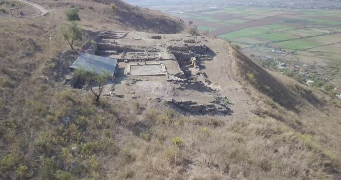 Ruins of an ancient building located in Finiq (Phoenice), Saranda, Delvina, Vlora, Albania - 4k