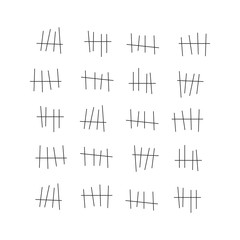 Tally marks. Counting waiting tally number marks