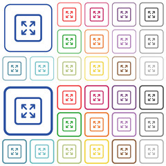 Enlarge object outlined flat color icons