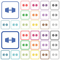 Gym outlined flat color icons
