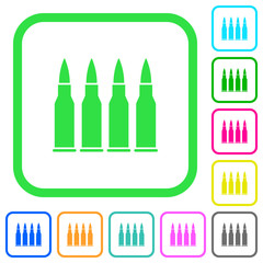 Four bullets vivid colored flat icons