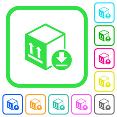 Package arrival vivid colored flat icons